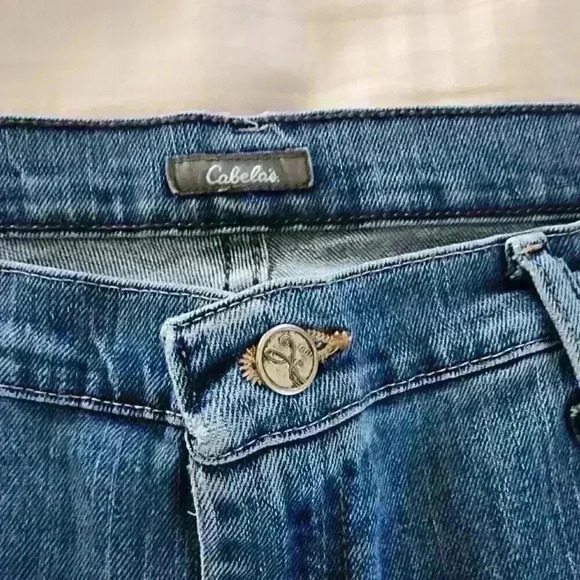 Cabelas Casual Jeans Womens 14 Short Blue Denim Straight Leg Medium Wash Hi-Rise - Picture 8 of 11